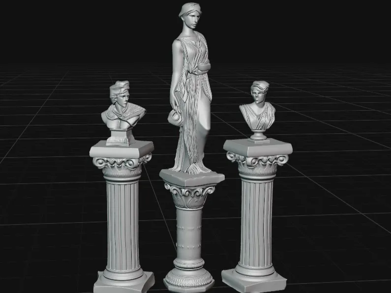 Greek Goddess Statue Set | Classical Bust & Sculpture