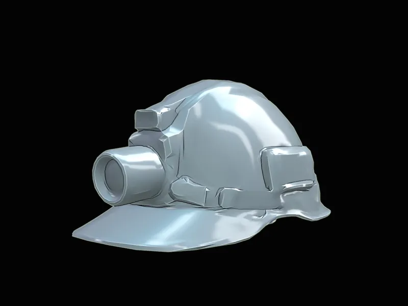 Industrial Wearable Lamp Helmet STL Work Light 3D Printable