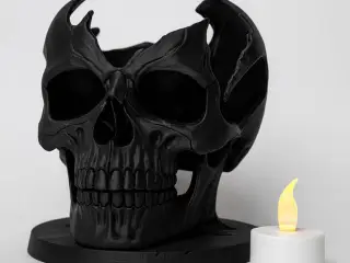 BROKEN SKELETON HEAD TEALIGHT / HALLOWEENDECOR / HOMEDECOR