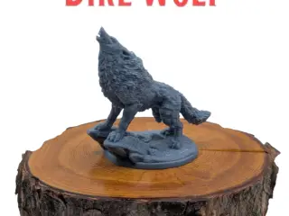DnD TTRPG Dire Wolf Miniature