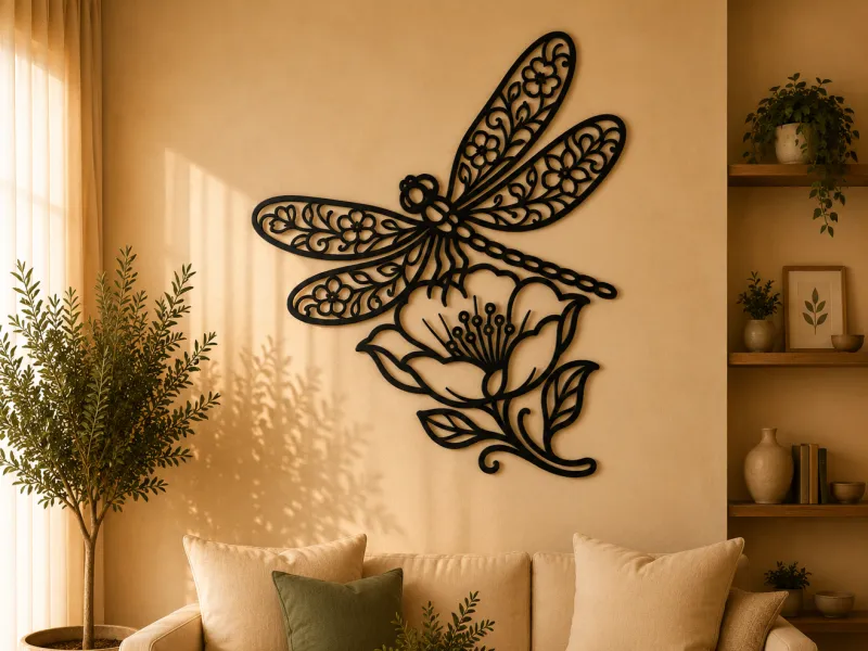 Floral Dragonfly 2D Wall Art