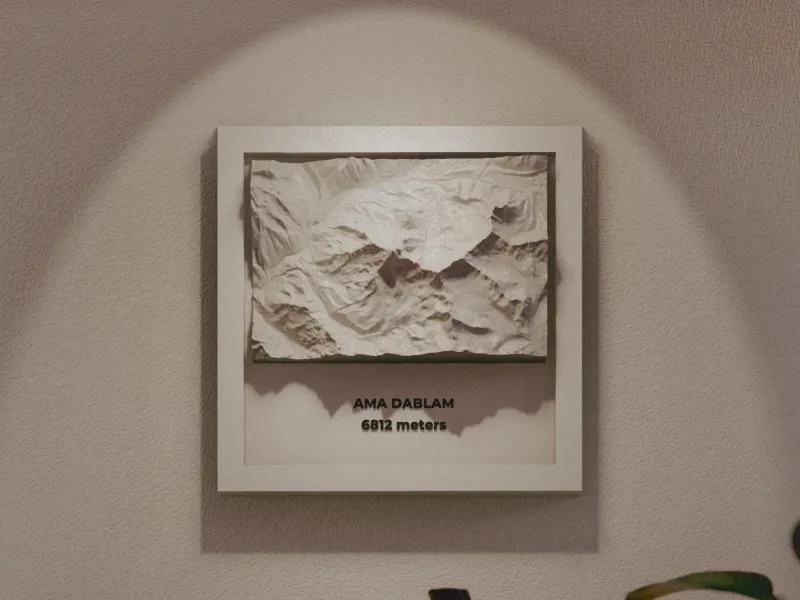 Ama Dablam Mountain Model 3D Frame Topography