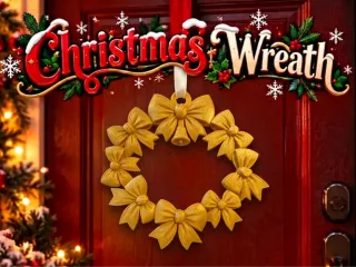 Christmas Bow Wreath with Bell