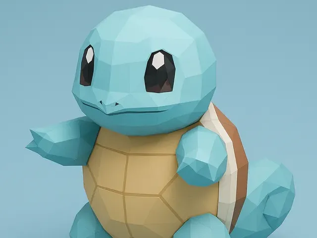 #007 Squirtle – Low Poly Pokémon