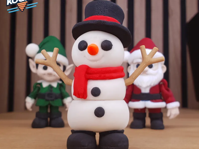 Print in Place Multicolor Articulated Snowman