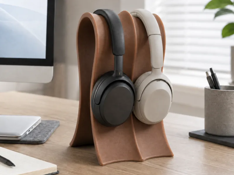 Dual Sculptural Headphone Stand | Holder for 2 Headsets