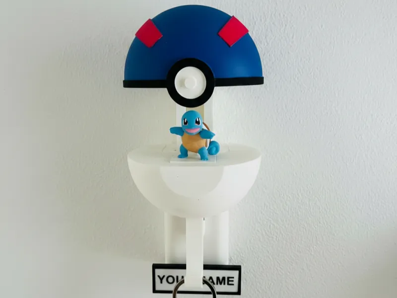 Squirtle Anahtarlık – Özelleştirilebilir Pokéball ve Pokémon Duvarı