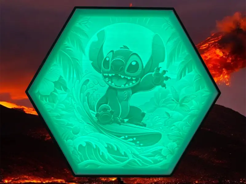 Hexagonlamp LED RGB - Stitch 005