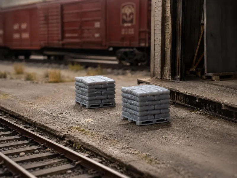 Palets con bolsas H0 para maqueta ferroviaria
