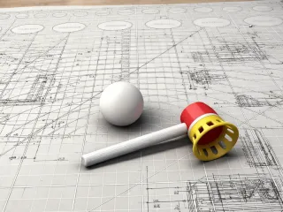 Retro Ping Pong Blow Toy Pipe Style, Lung Capacity Training
