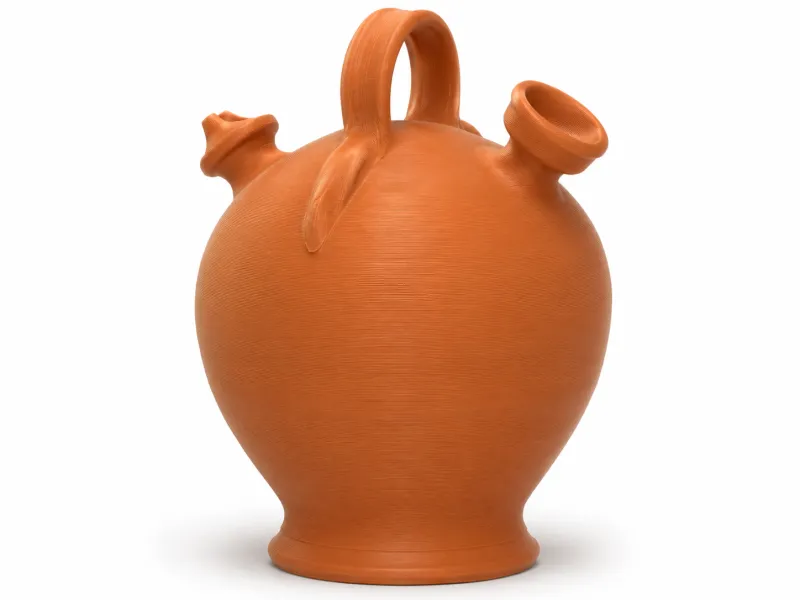 Traditional Spanish Botijo – Terracotta Water Jug Model