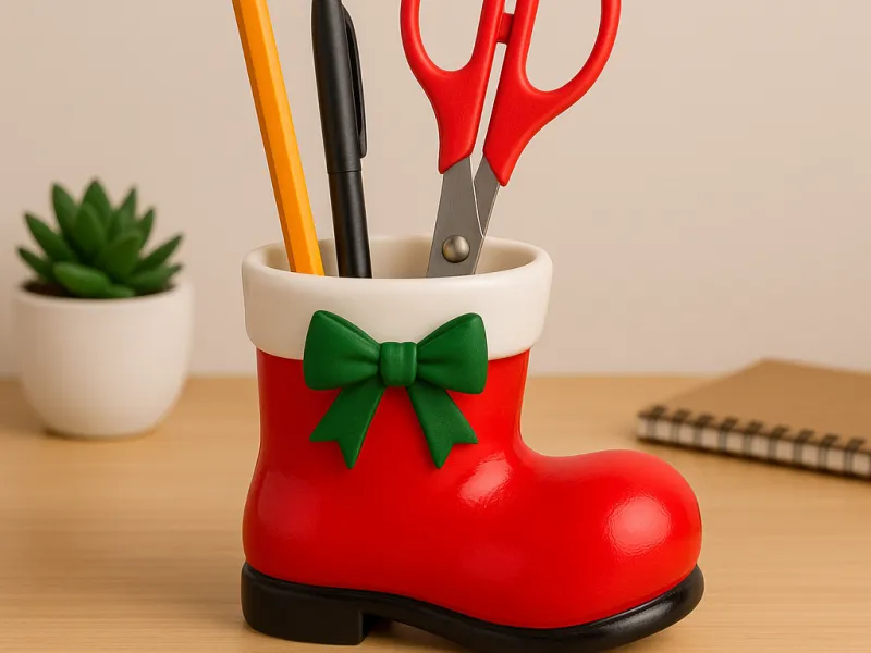 Santa Boot Desk Organizer