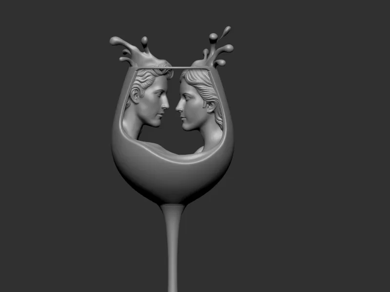 showcasing two human faces 3D print model