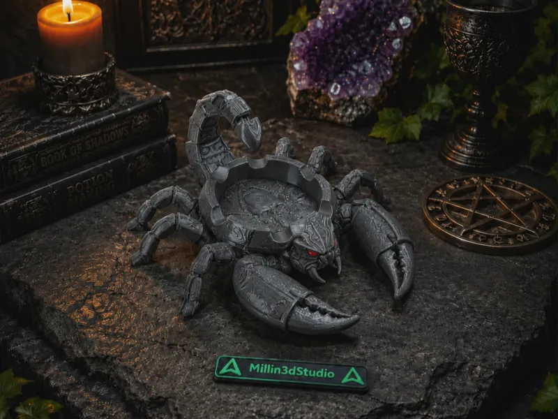 Portacenere Scorpione in Roccia Gotica