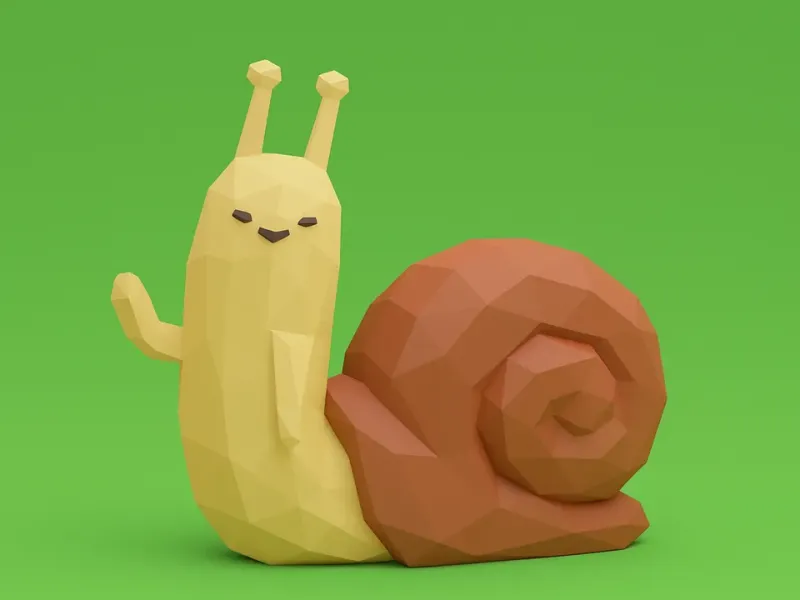 Adventure Time Snail – Low Poly 3D Model