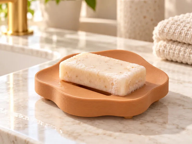 Saboneteira premium com drenagem e curvas suaves
