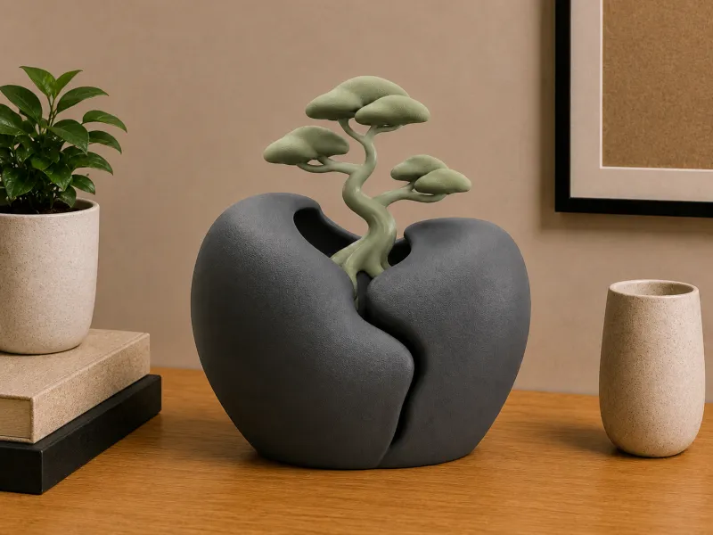 Tiny Tree Growing From Cracked Stone