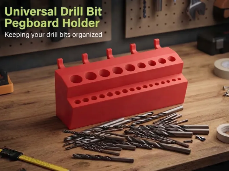 Universal Drill Bit Pegboard Holder