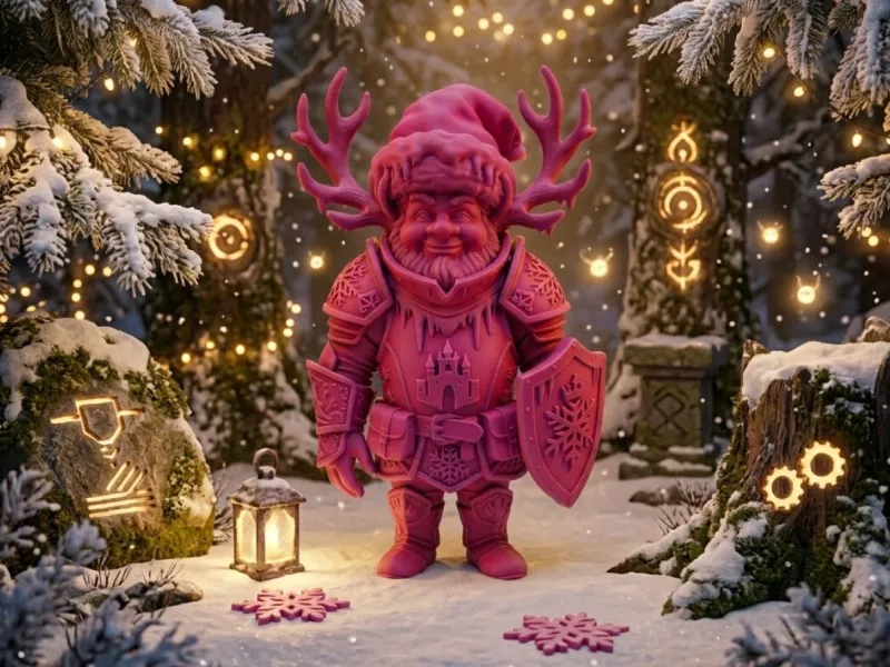 Christmas Guardian Gnome / Dwarf with Horns
