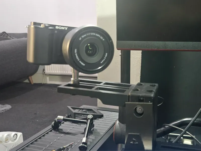 Camera mount for Aluminium profile Sim rig (no tools)