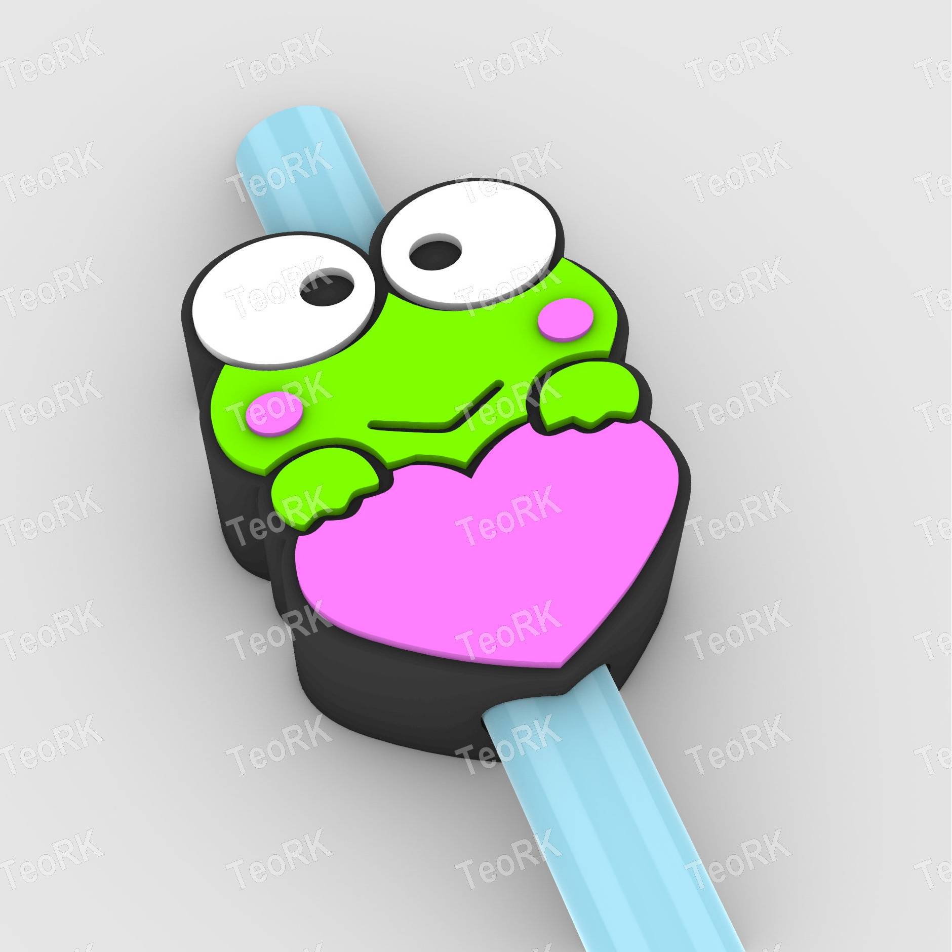 Straw Topper KEROPPI IN LOVE WITH A HEART