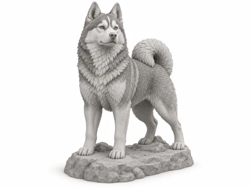 Husky în picioare