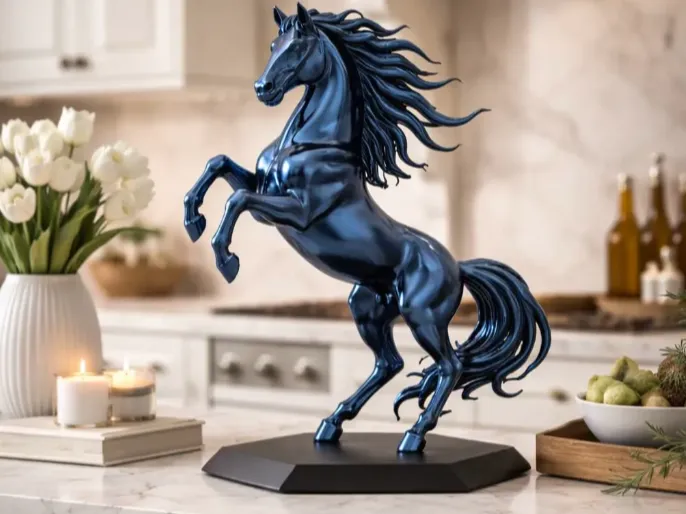 Rearing Horse STL File for 3D Printing | Modern Horse Statue