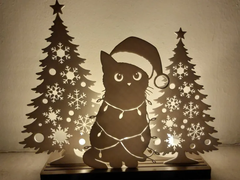 Christmas Cat Silhouette