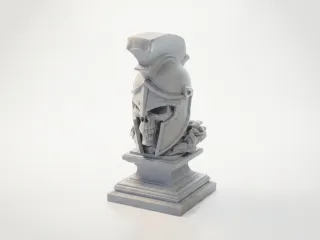 Leonidas Skull Warrior Bust Sculpture 3D Printable