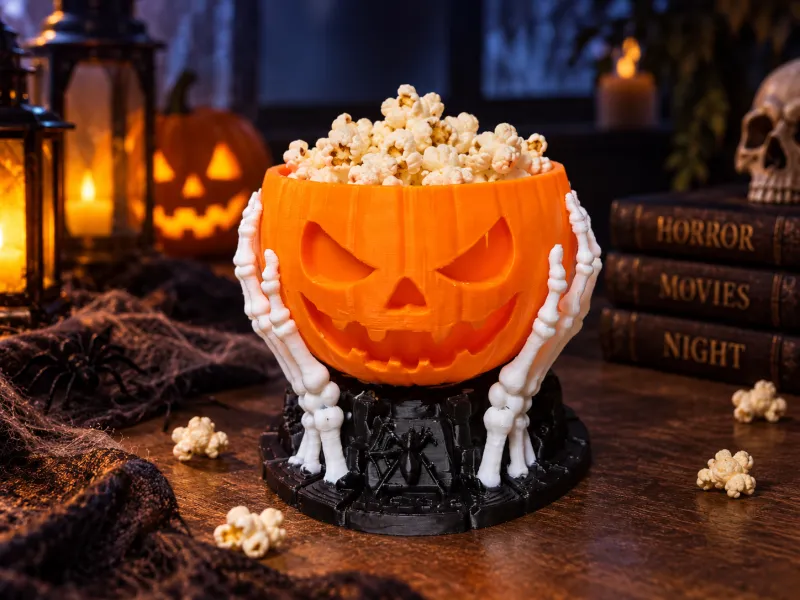 Skelet Pompoen Popcornkom – Halloween Snoep