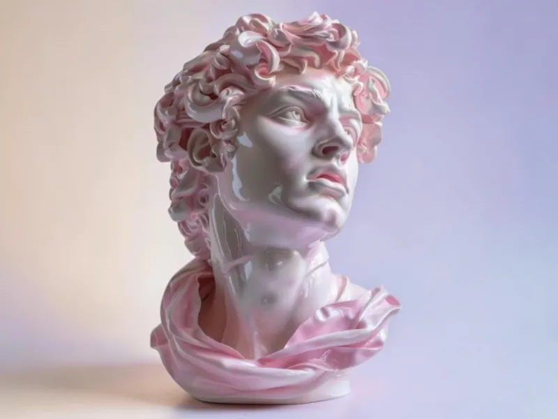 Busto de Davi em estilo Pop Art clássico