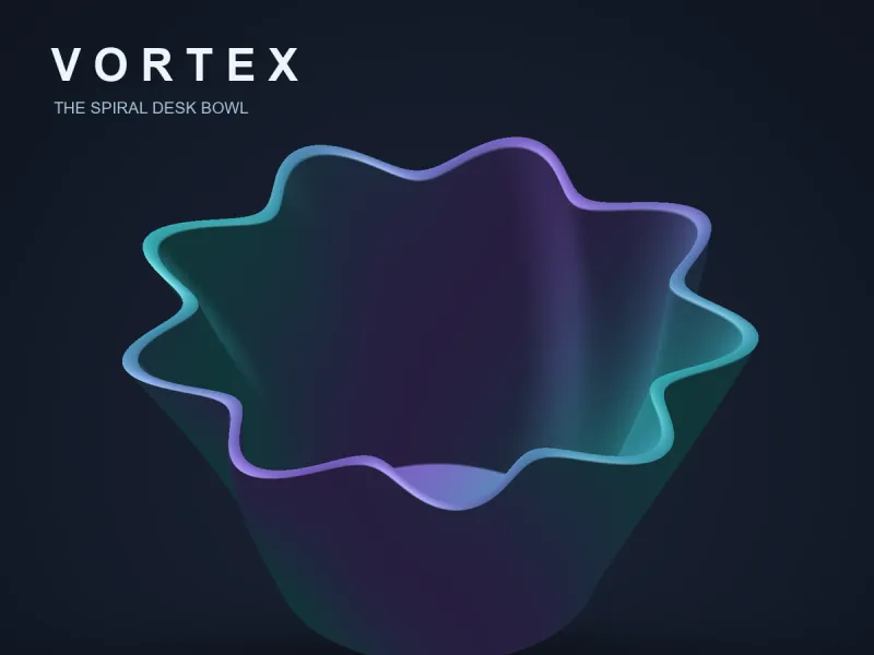 VORTEX – スパイラルボウル | 彫刻的デスクオーガナイザー