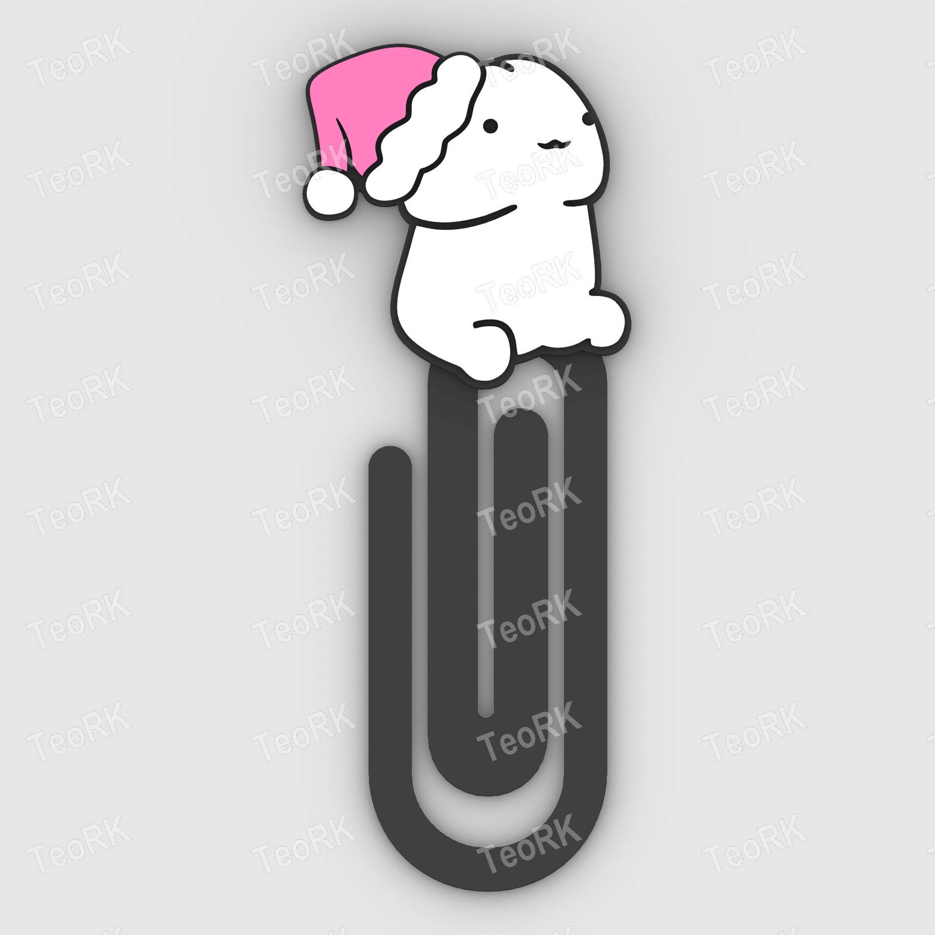 Paperclip Little Christmas- bookmark - 3MF pre-painted , STL