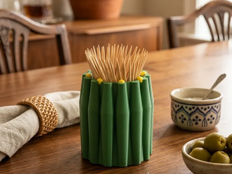 Cactus Ribbed Toothpick Holder