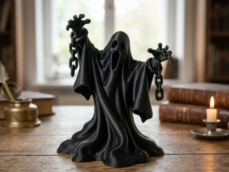 Figura de Fantasma em Correntes - Decoração Gótica para o Halloween