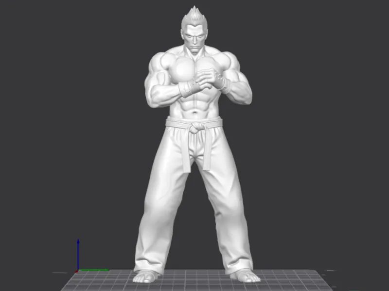 martial artist miniature character pose