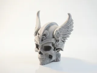 Thor Skull Winged Mythology Sculpture 3D Printable