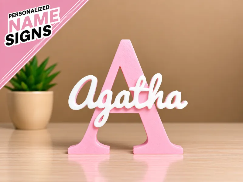 Placa de Nome 3D - Agatha