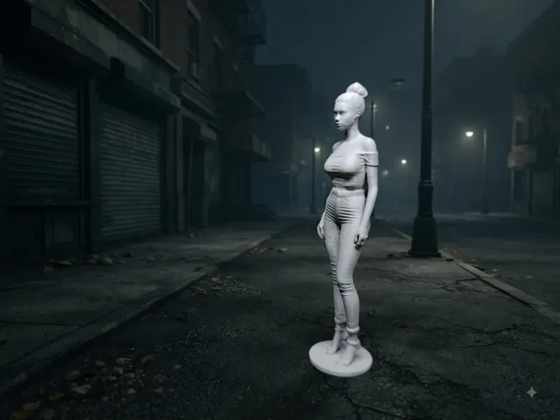穿牛仔裤的现代女性 – 打印模型