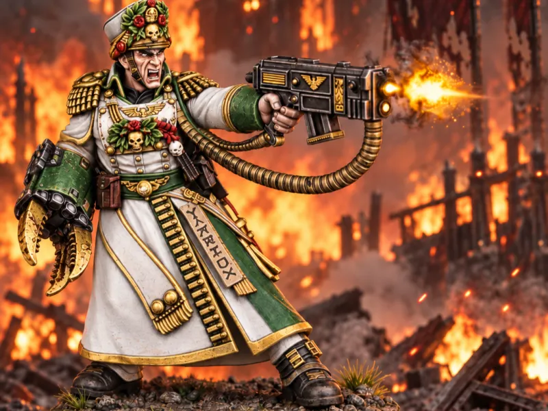future soldier officier with gun and gauntlet in 32 mm