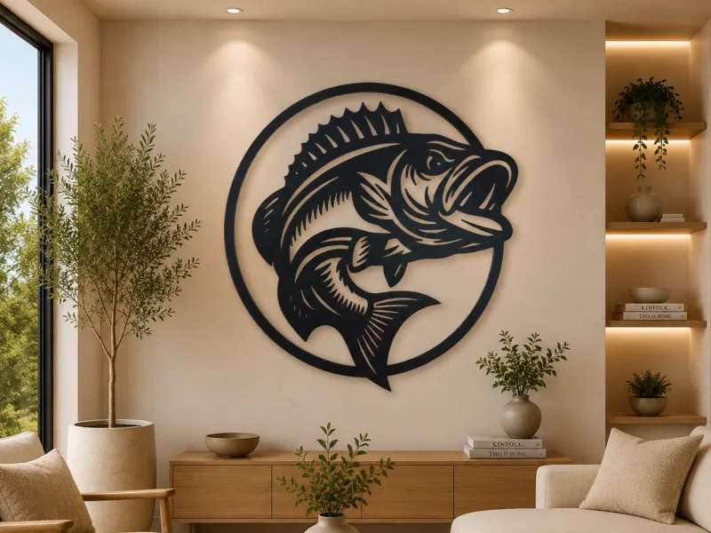 Bass Fish 2D Wall Art