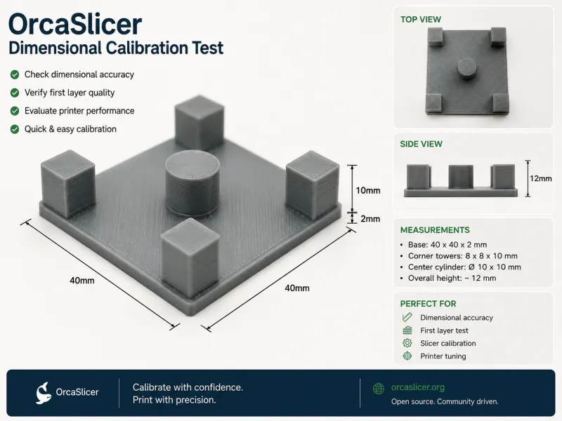 OrcaSlicer Dimensional Calibration Test