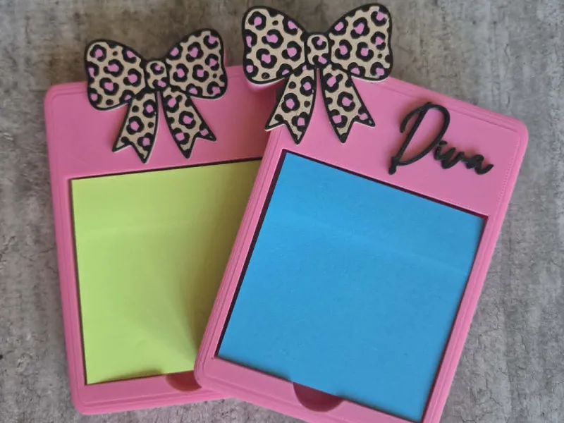 Cheetah+Bow+Sticky+Note+Holder