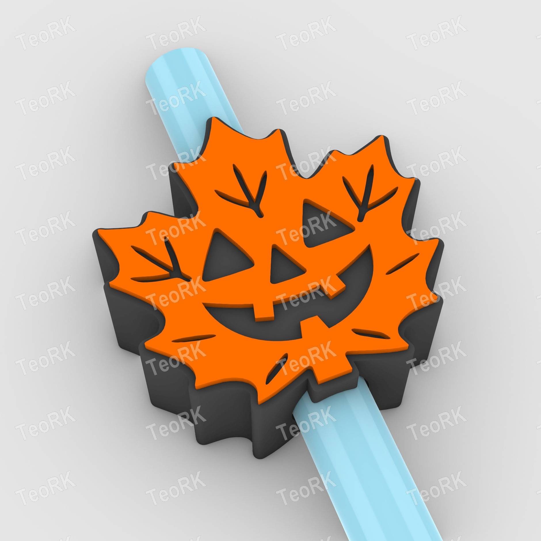 Straw Topper autumn leaf halloween