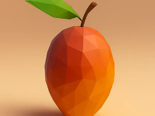 Low Poly Mango 3D Model