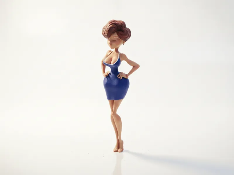 Curvy Lady Figurine Female Figure 3D Printable