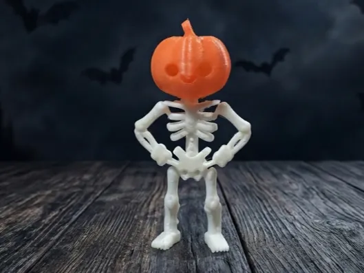Skeleton Pumpkin Head - Cute Halloween Decor