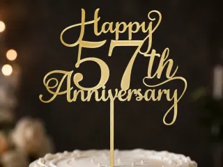 57th Anniversary Cake Topper