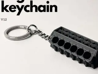 Engine block V12 keychain
