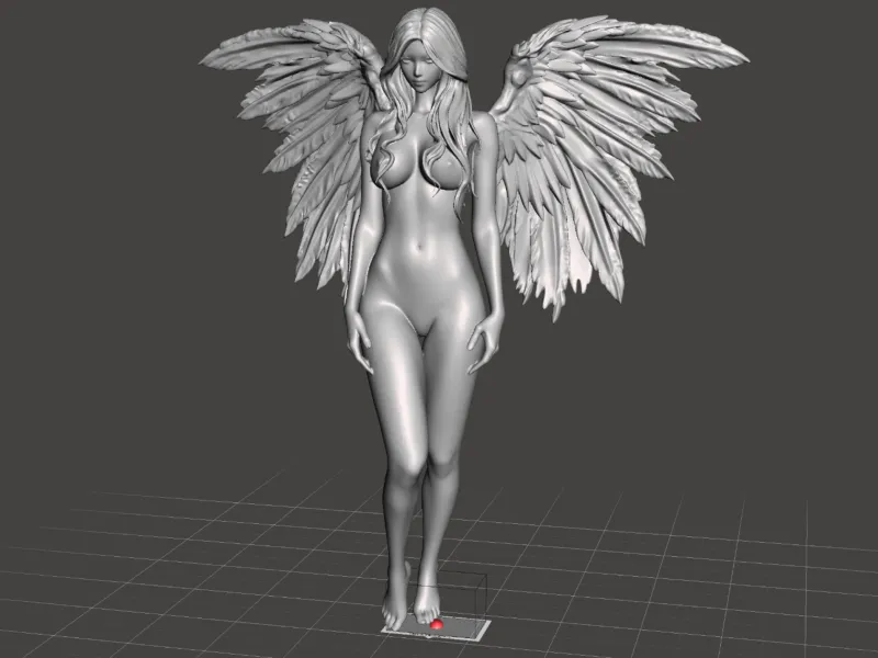 Nude Angel Standing High Poly